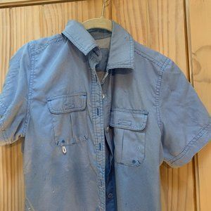 Cabelas Blue Short Sleeved Fishing Shirt